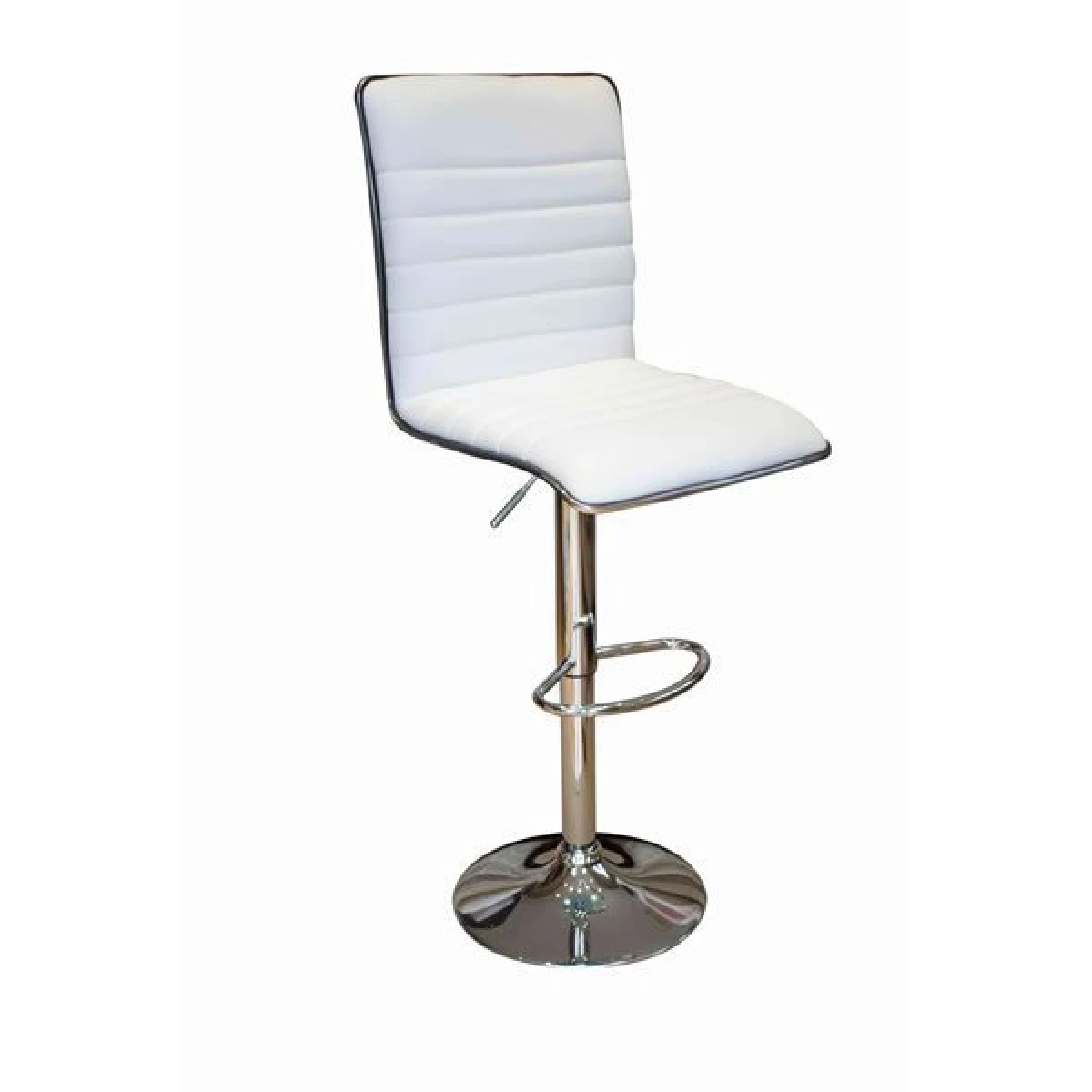 Crispi Breakfast Bar Stool -White Silver Trim Height Adjustable.