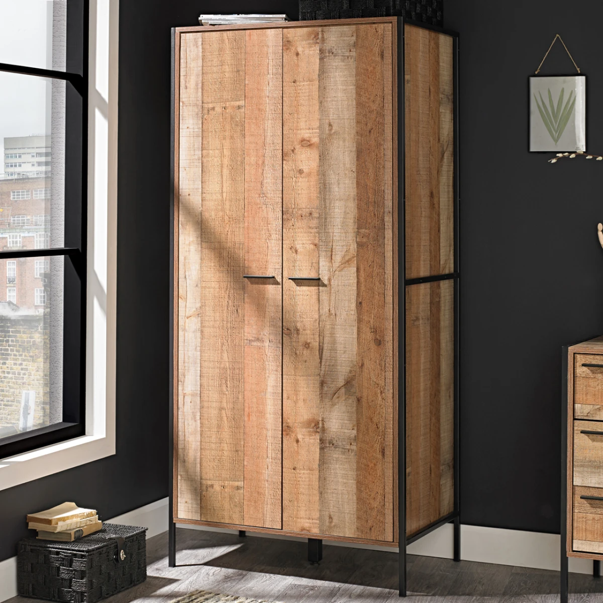 Hector Wardrobe - Distressed Oak Effect