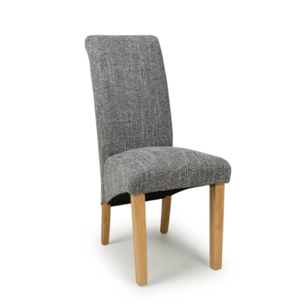 Karma Scroll Tweed Grey Chair