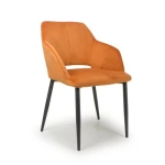 2x Yero Brushed Velvet Burnt Orange Dining Chair.