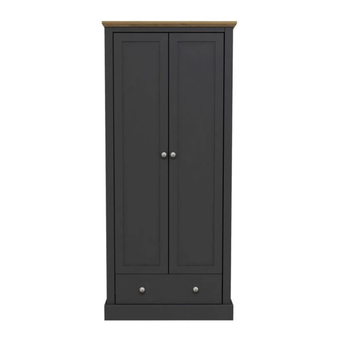 Kent 2 Door Wardrobe Charcoal 1 Drawer