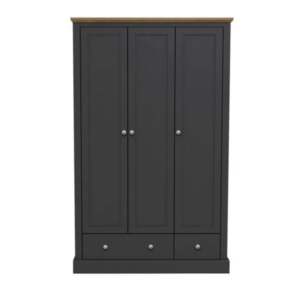 Kent 3 Door 2 Drawer Wardrobe Charcoal