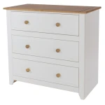 Shelton Pine And White 3 Drawer Wide Chest