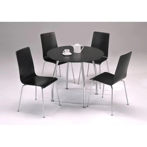 Lingham Large Black Round Chrome Set 90cm Table Top