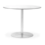 Gillian Round Glass Brushed Steel Pedestal Table