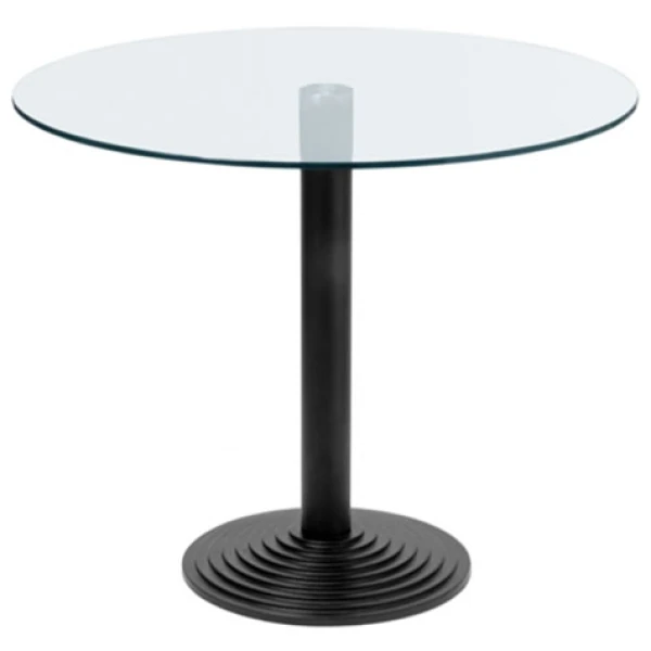 Montone Glass Small/Large Table Black/Aluminium Base - Various Sizes