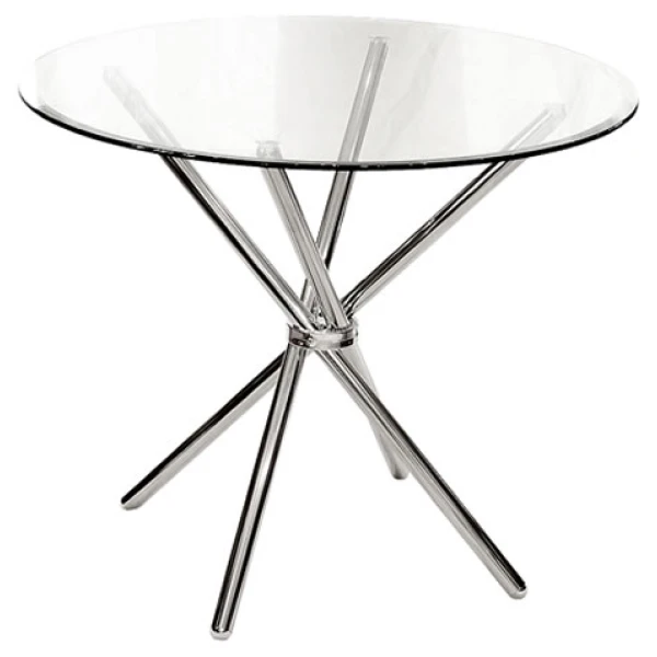 Lincoln Clear Glass Table Chrome Criss Cross Legs