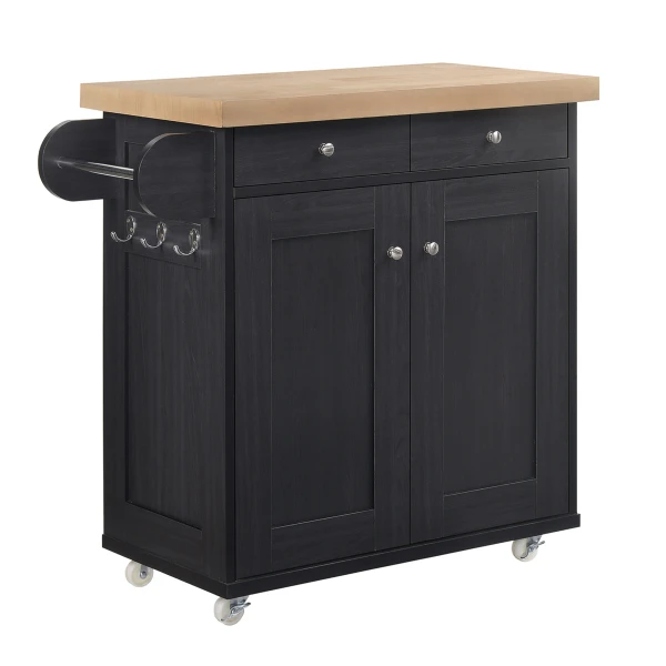 Pauline L Black Kitchen Island