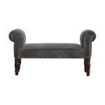 Grey Velvet Bench