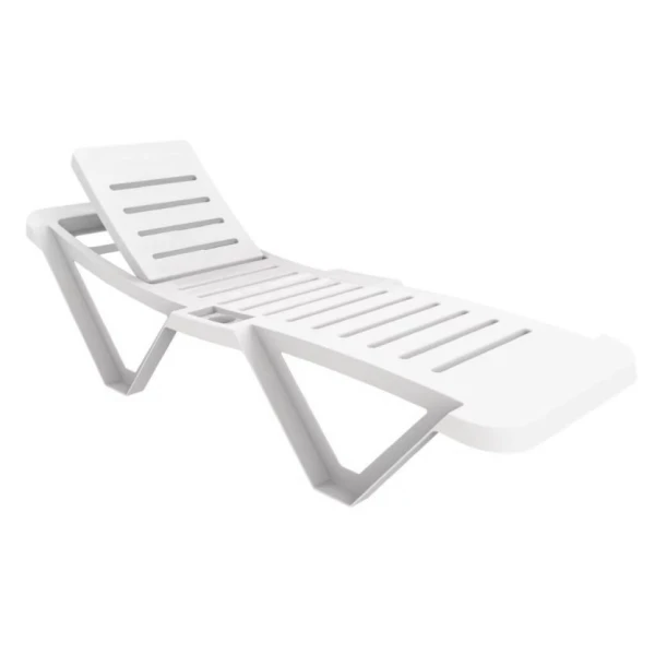 Sanobi White Garden Sun Lounger Recliners Pack Of 2