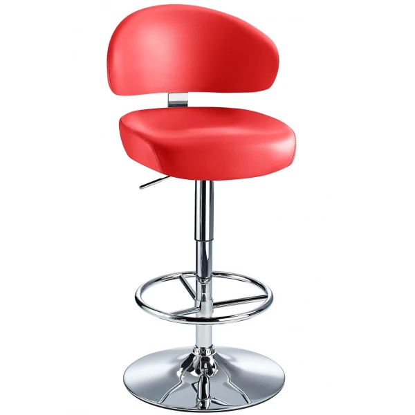 Jamaica Height Adjustable Bar Stool Red Faux Leather .