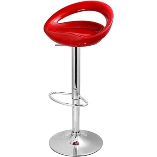 Moon Bar Stool In Metallic Dark Red