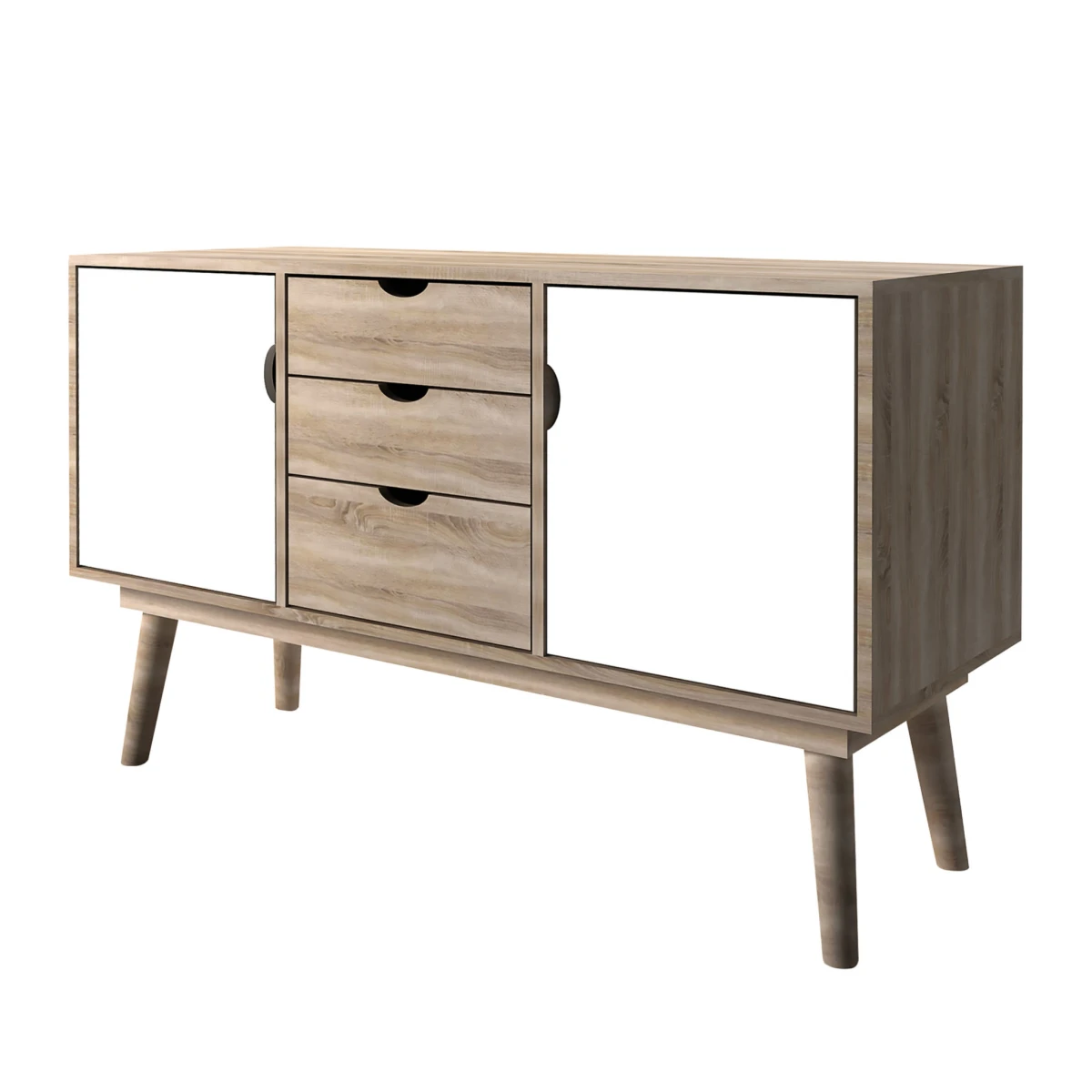 Secily Oak 2 Door Sideboard White