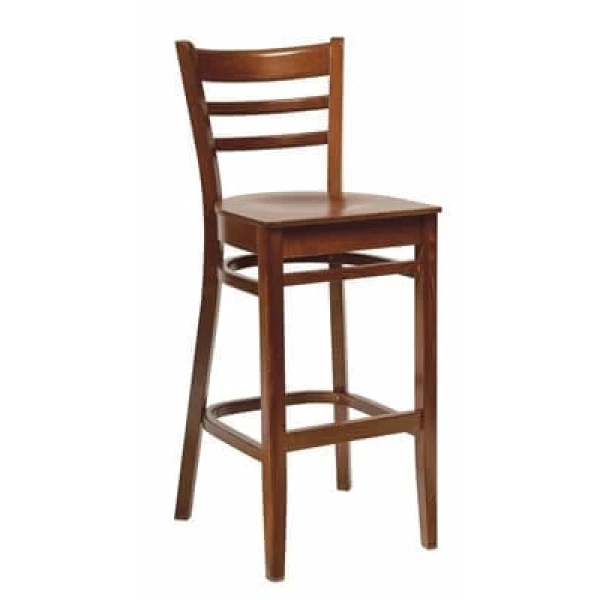 Linker Dark Wood Frame High Bar Stool