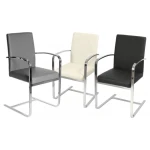 Derick Chrome Carver Chairs Arms 3 Colours - Grey