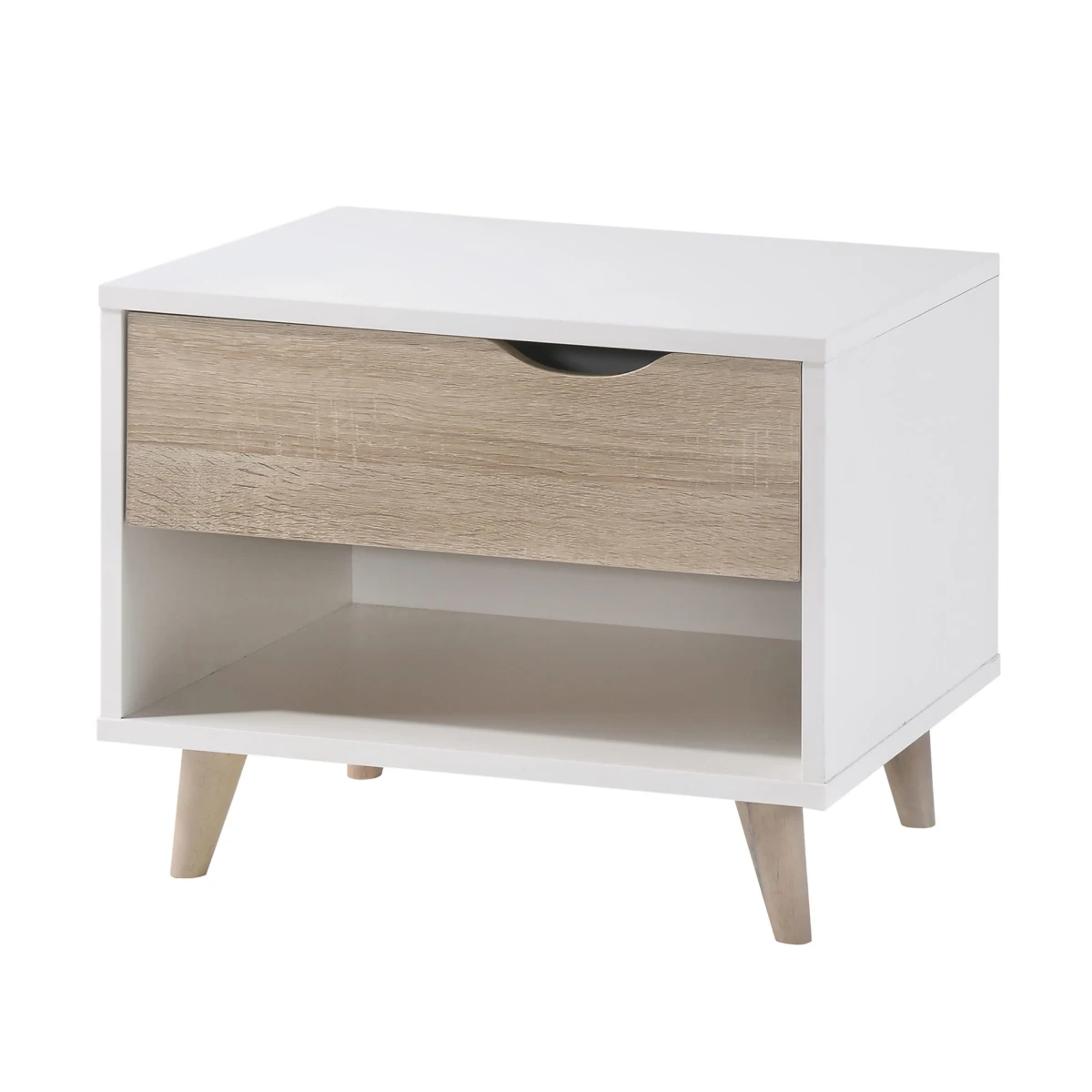 Milled 1 Drawer Bedside White-Oak