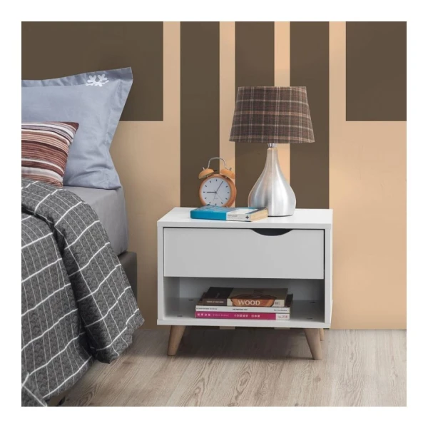 Dunort Nightstand With 1 Drawer White