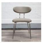 Marago Steel Faux Leather Chair - Various Colours - Taupe