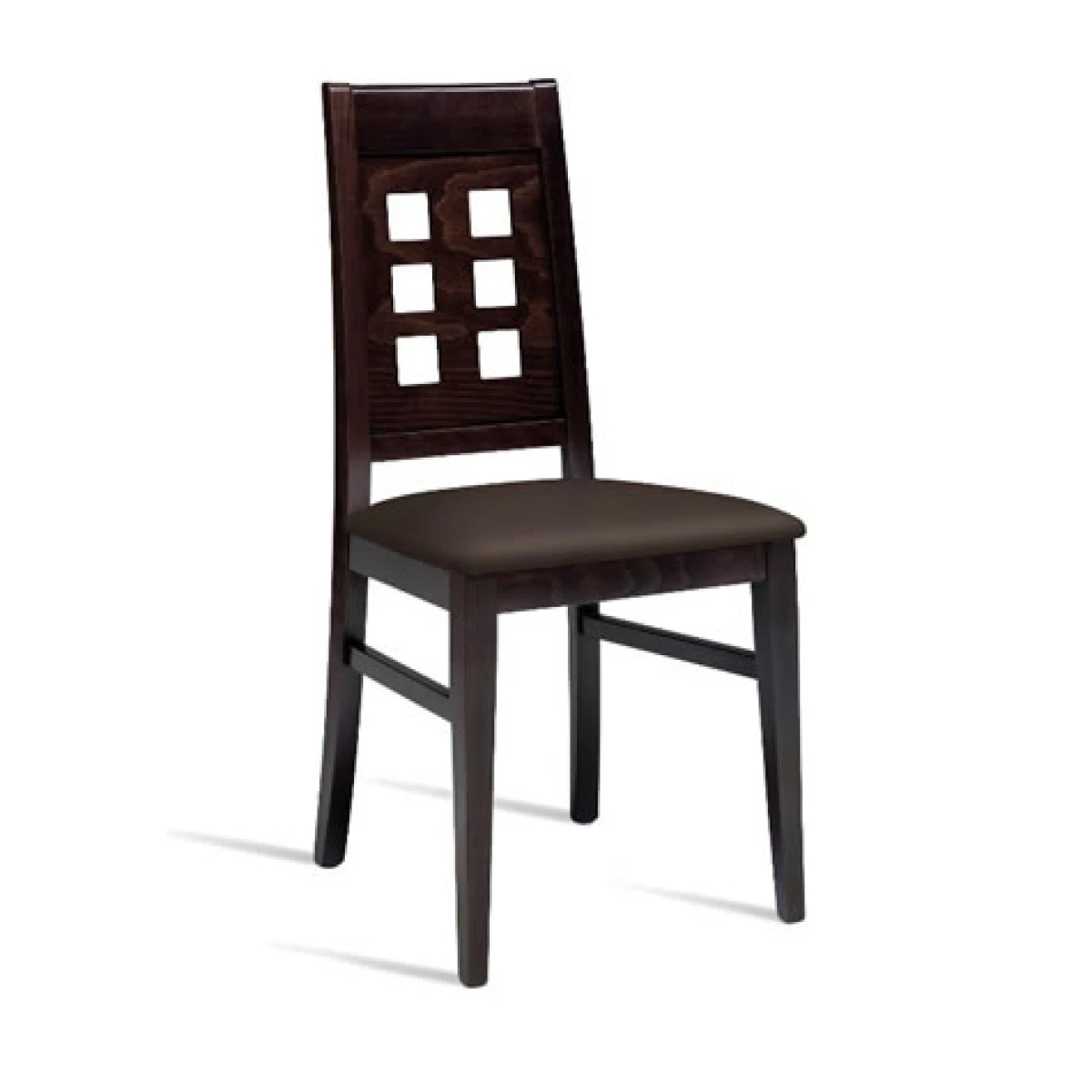 Tulip Wenge Solid Beech Chair Brown Faux Leather