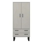 2 Drawer Grey Wax Wardrobe