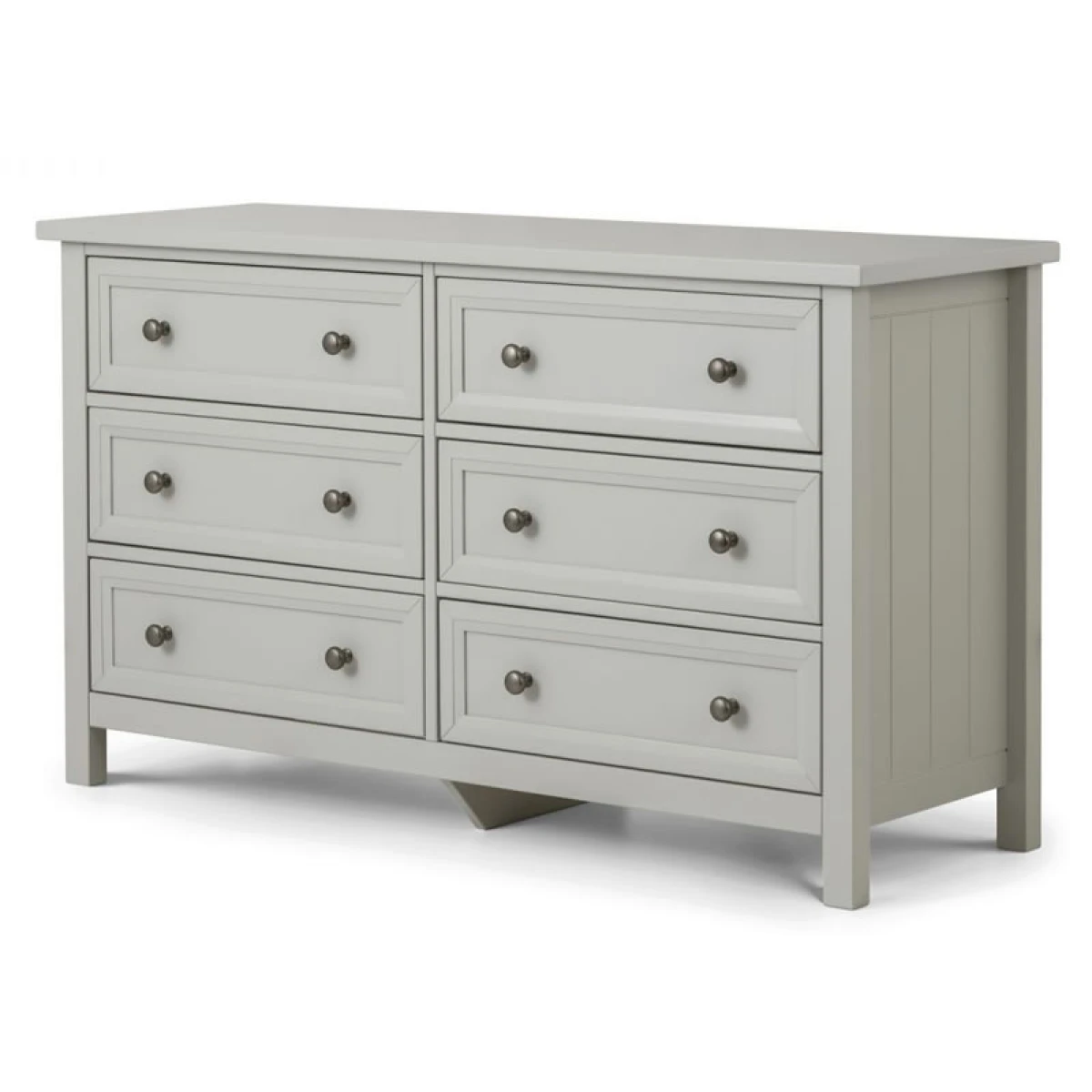 Viyella Dove Grey 6 Drawer Wide Bedroom Chest Drawers Stone