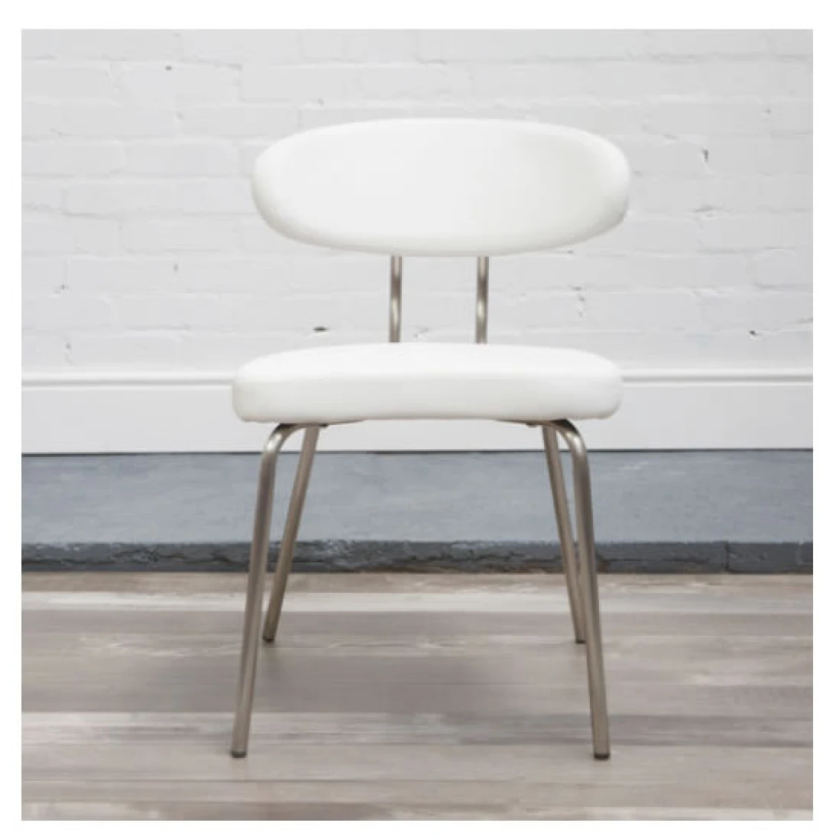 Marago Steel Faux Leather Chair - Various Colours - White