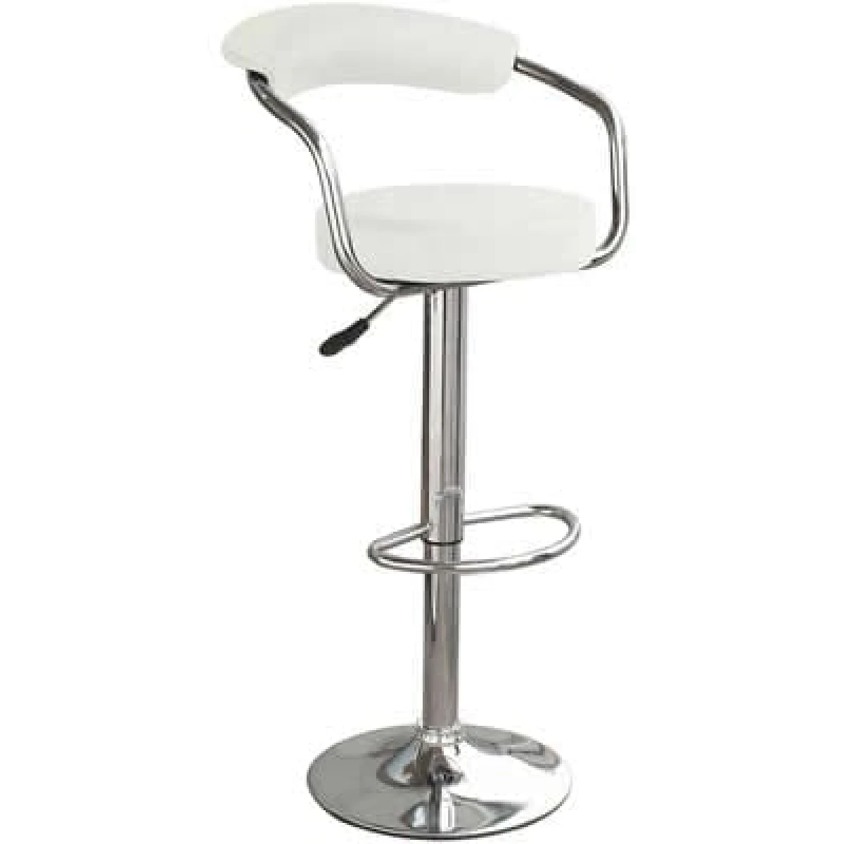 Drenzy White Bar Stool Arms Height Adjustable