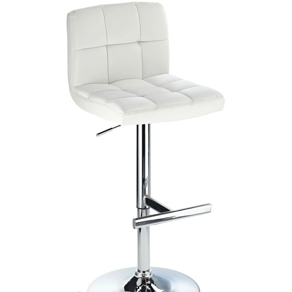 Cuborn White Bar Stool Faux Leather