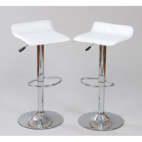 White Fusion Adjustable White Bar Stool Low