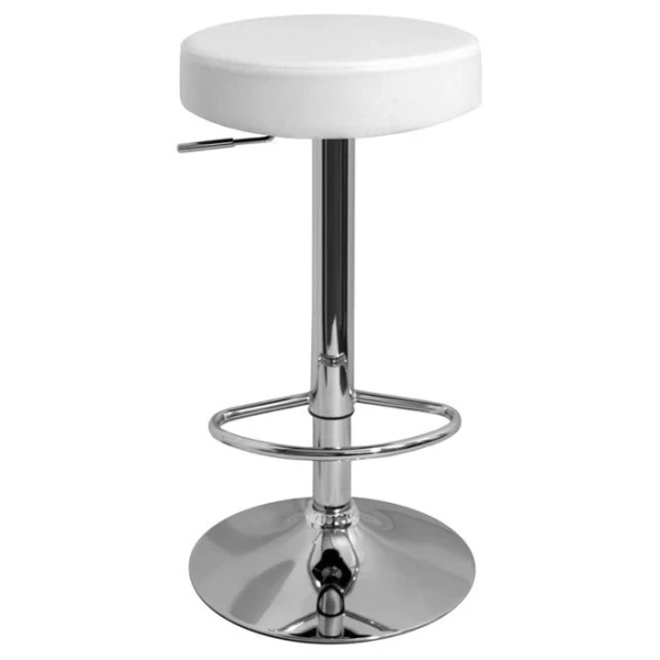 Impresa Adjustable Bar Stool White Faux Leather 360 Degree.