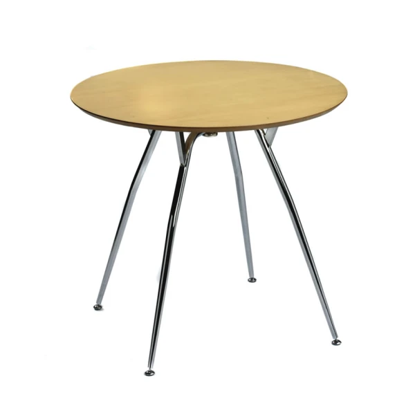 Mazone Round Small Table Stylishe Chrome Legs