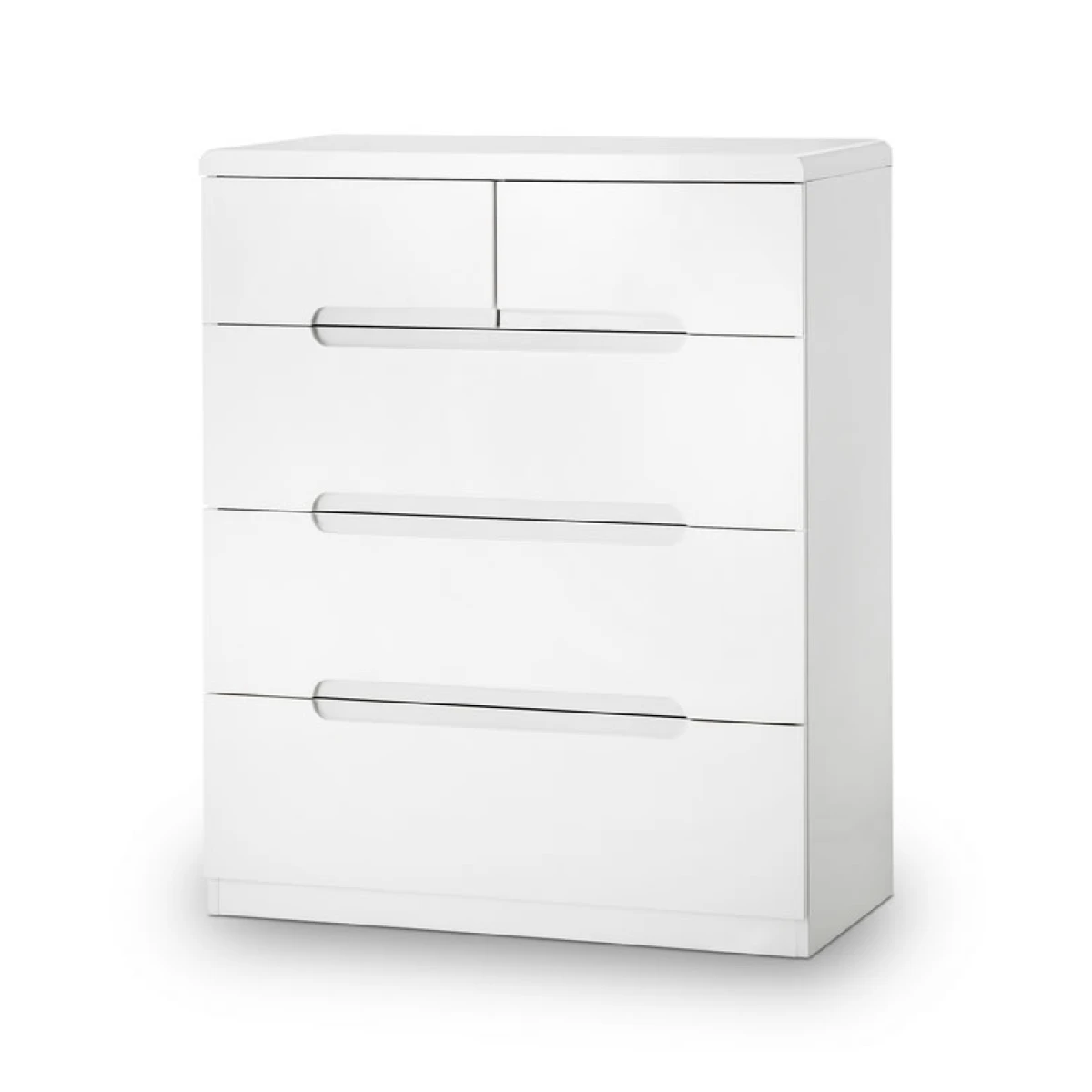 Grant White High Gloss 3+2 Drawer Chest