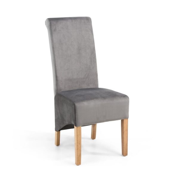 Karren Roll Velvet Grey Chair