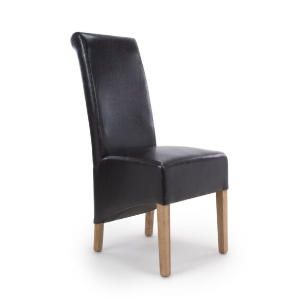 Karren Rol Bonded Leather Black Chair