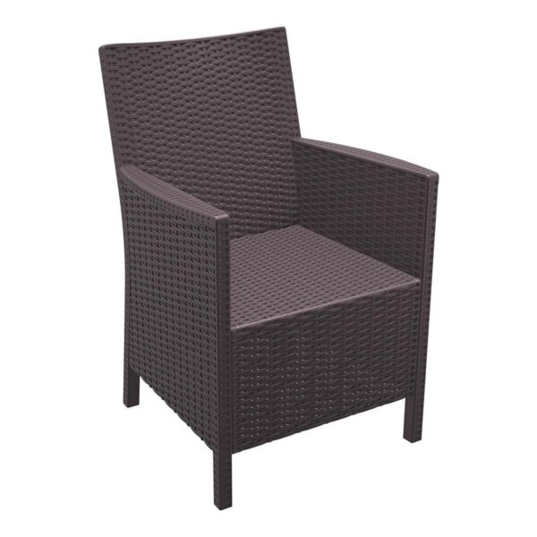 Cali Rattan Arm Chair - Brown