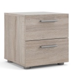 Tele Bedside 2 Drawers in Truffle Oak