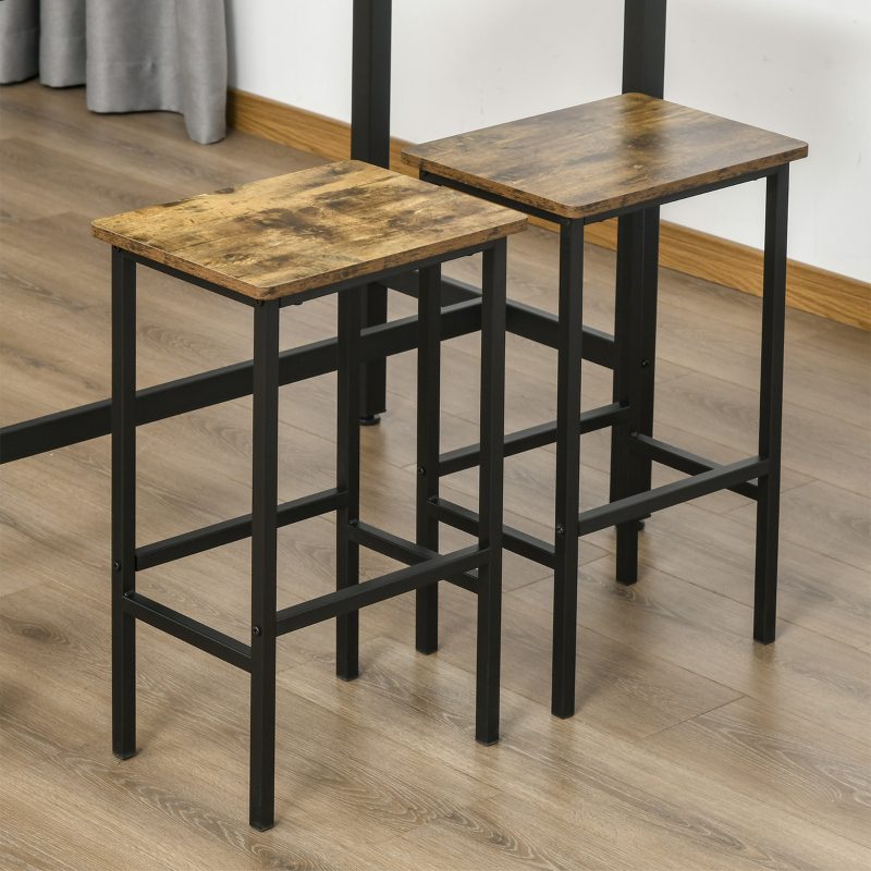 Two Industrial Kitchen Bar Stool With Footrest.