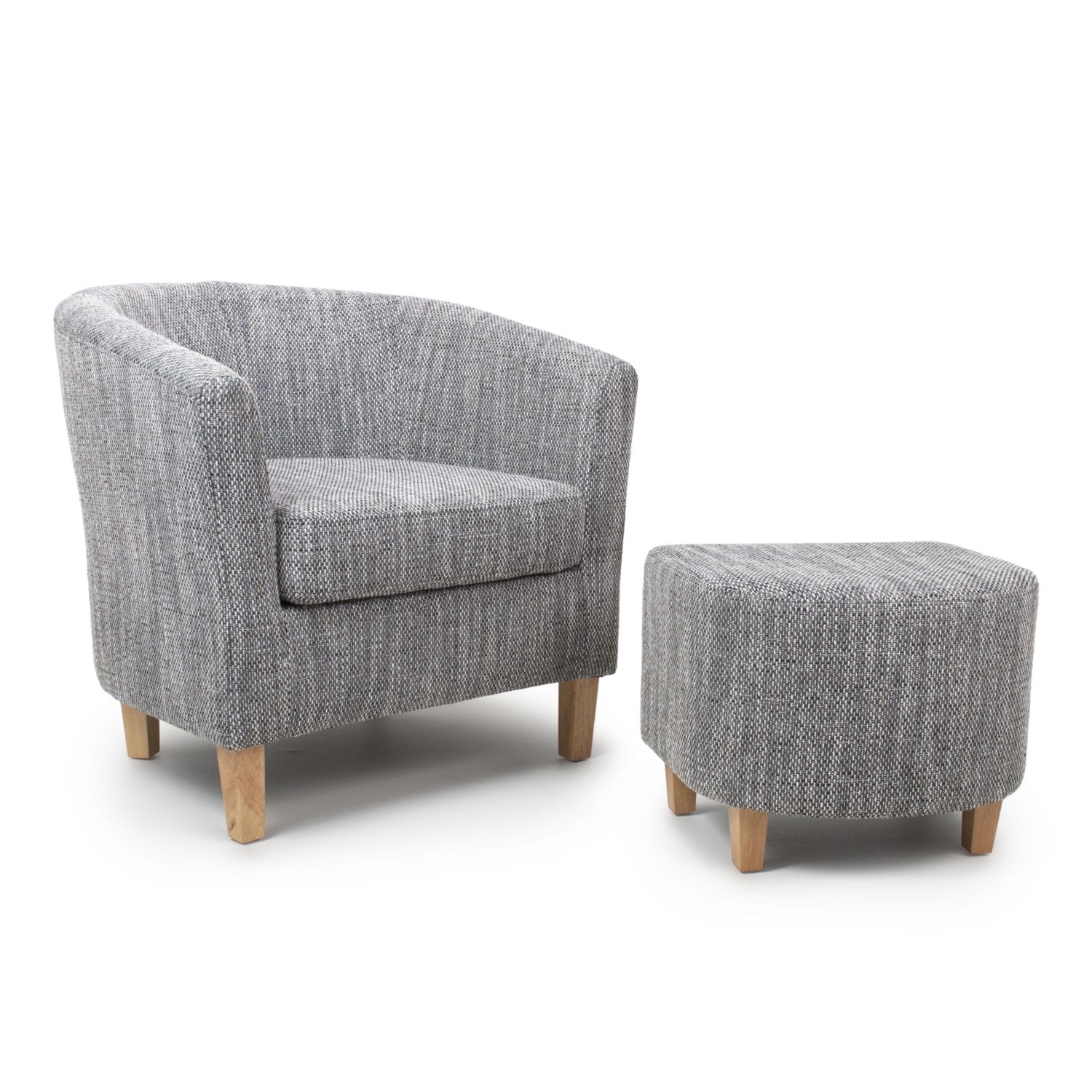 Tabula Tweed Grey Chair & Stool Set