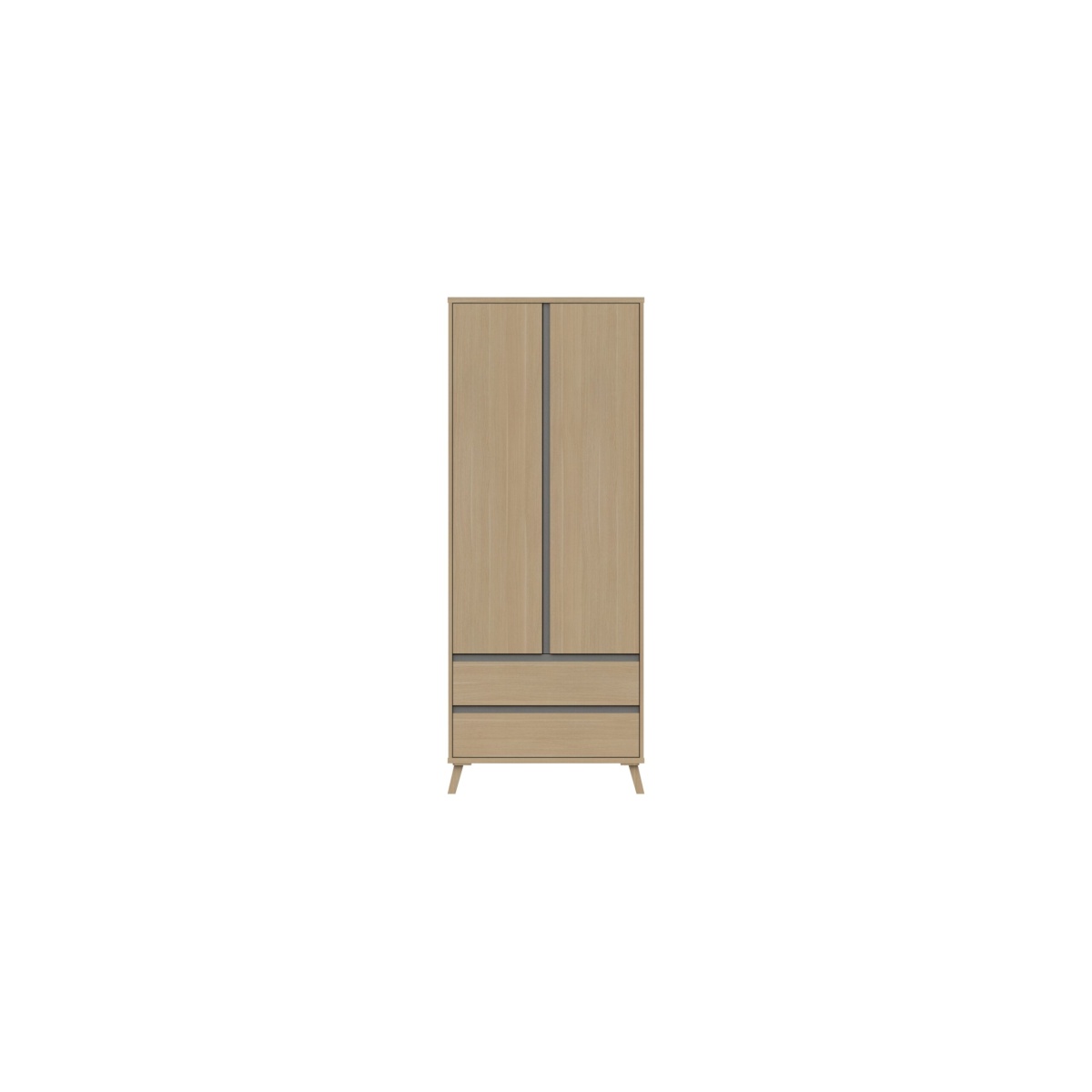 Tamarine Two Door Two Draw Wardrobe - Oak