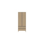 Tamarine Two Door Two Draw Wardrobe - Oak