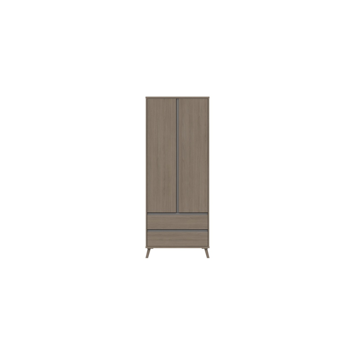 Tamarine Two Door Two Draw Wardrobe - Grey Oak