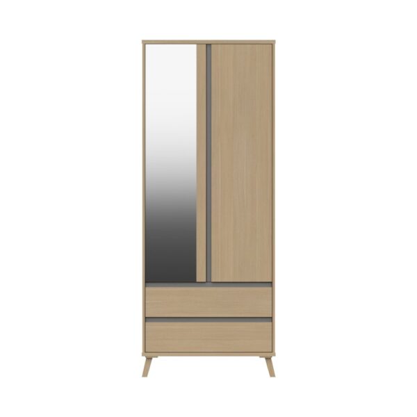 Tamarine Two Door Two Draw Mirror Wardrobe - Oak