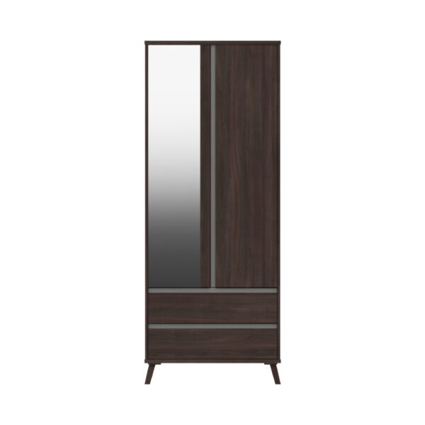 Tamarine Two Door Two Draw Mirror Wardrobe - Truffle Oak