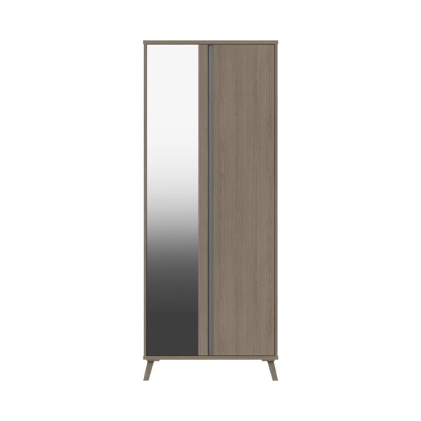 Tamarine Two Door Mirror Wardrobe - Grey Oak