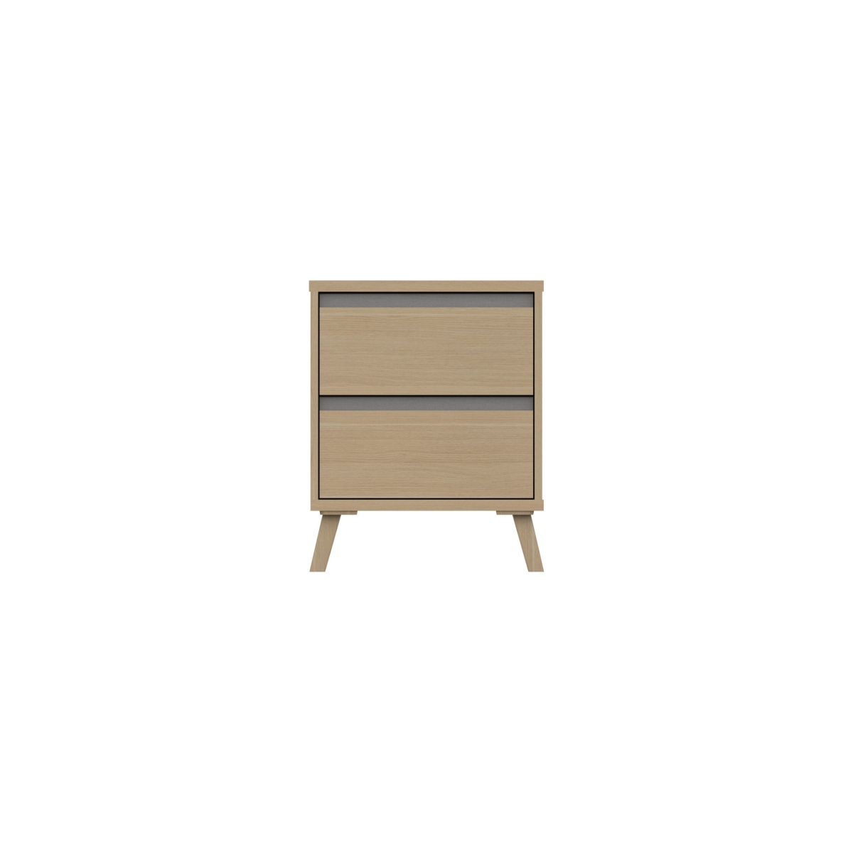 Tamarine Two Drawer Bedside Table - Natural Oak