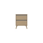 Tamarine Two Drawer Bedside Table - Natural Oak