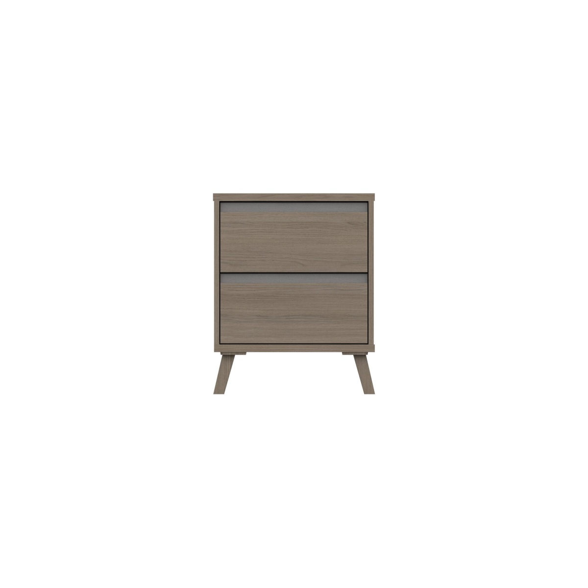 Tamarine Two Drawer Bedside Table - Grey Oak