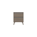 Tamarine Two Drawer Bedside Table - Grey Oak