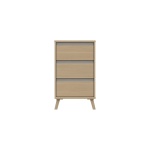 Tamarine Three Drawer Bedside Table - Oak