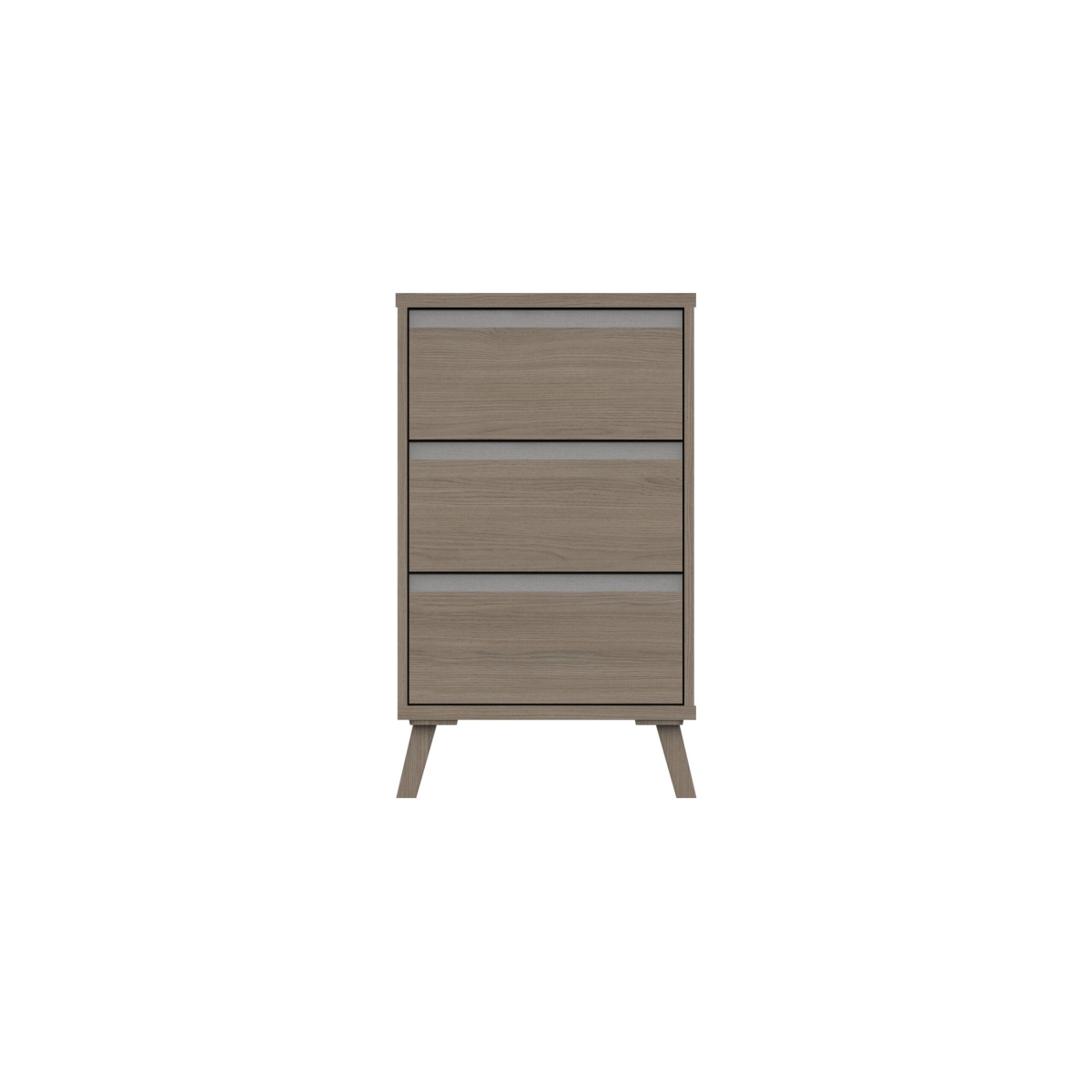 Tamarine Three Drawer Bedside Table - Grey Oak